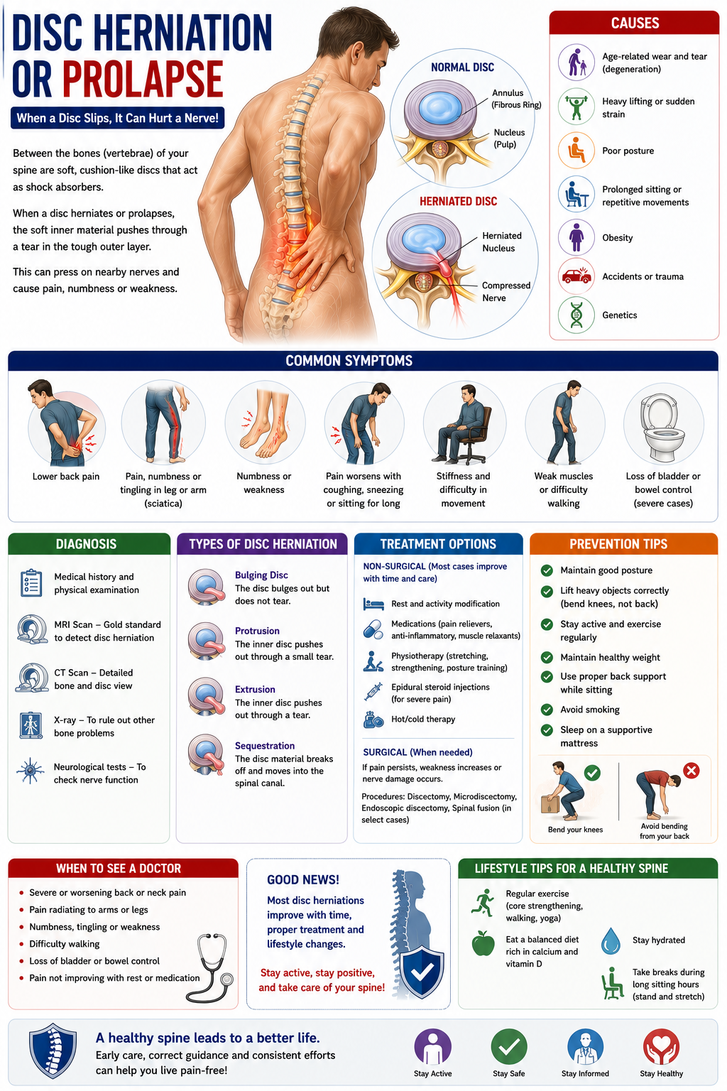Disc Herniation Or Prolapse  મણકાની ગાદી ખસી જવી