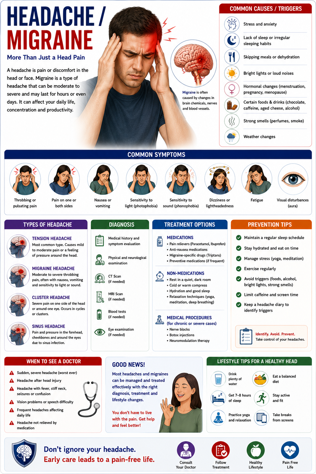 Headache / Migraine  માથાનો દુખાવો / આધાશીશી